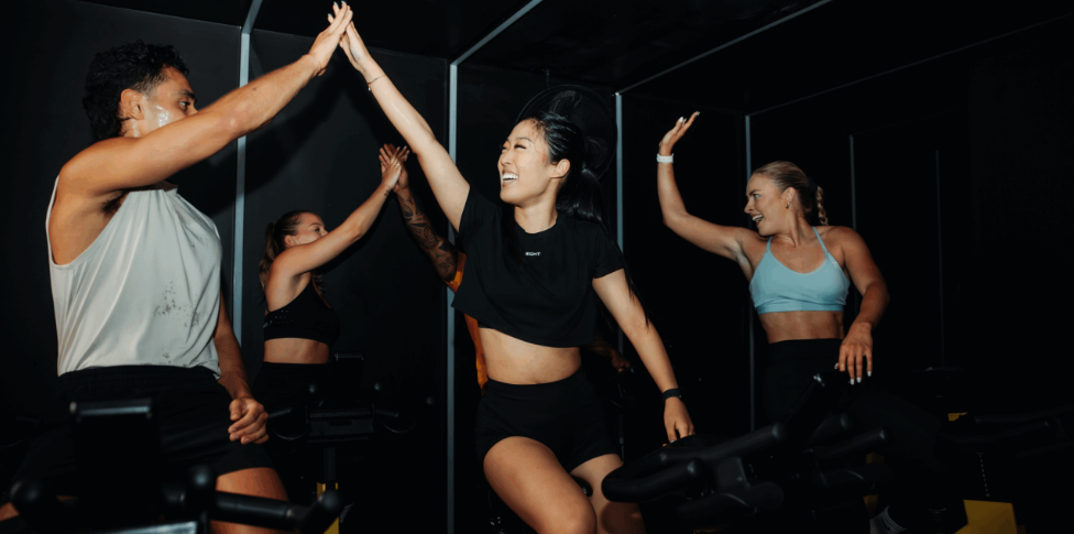 SpinFit studio members enjoying a class